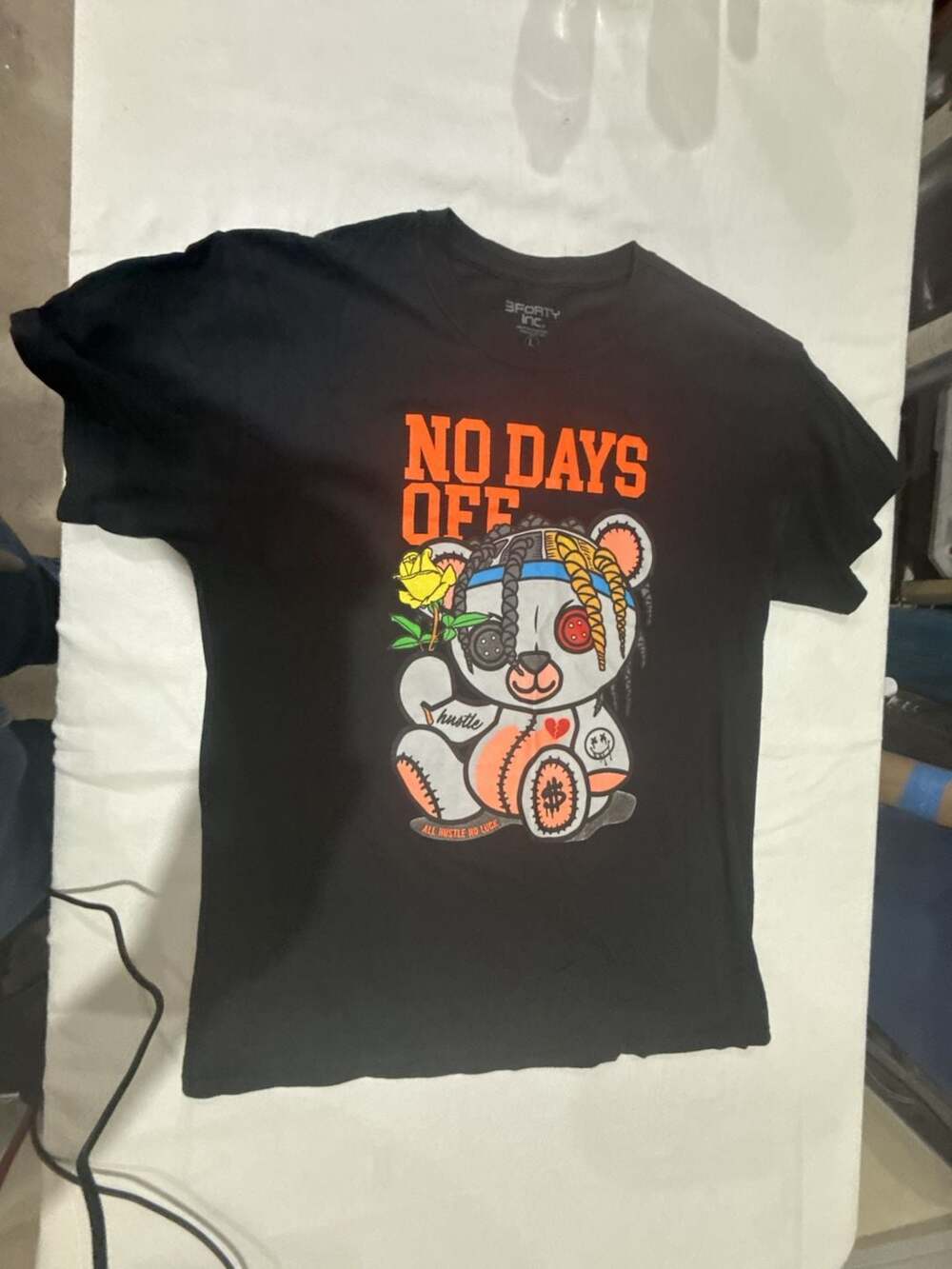 3Forty Inc. No Days Off Bear Graphic T-Shirt